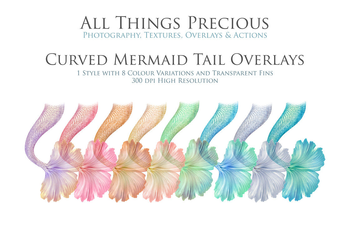 Png transparent Mermaid Tail fin overlays in colourful tints. By ATP Textures Ocean undersea digital backgrounds.